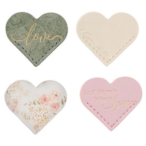 Faux Leather Page marker -Heart Love Corner Bookmark Set