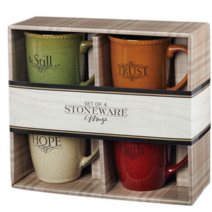 Set Of 4 Mug Boxed Set -Faith, Trust, Hope, Be Still