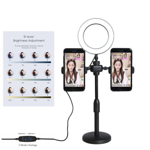 9cm Selfie Ring Light with Stand Clip On & Phone Holder