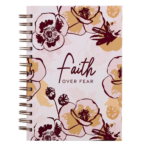 Hardcover Wirebound Journal - Faith Over Fear Floral