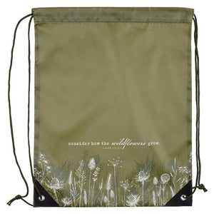 Waterproof Polyester Drawstring Bag -Consider How The Wildflowers Grow
