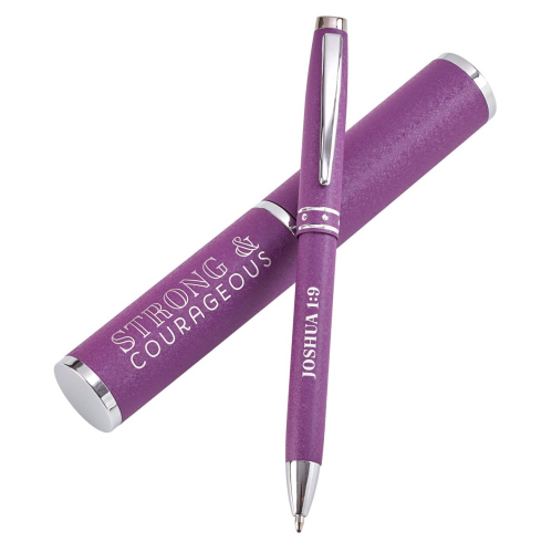 Pen In Tube - Strong & Courageous (Purple)