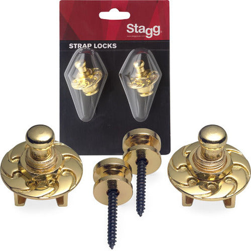 Stagg Guitar Strap Locks (Gold)