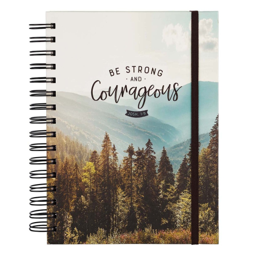 Journal - Strong & Courageous (Large, Wirebound)
