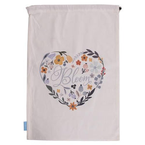Extra Large Cotton Drawstring Bag -Bloom Where You Are Planted