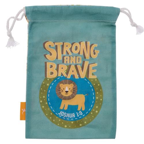 Small Cotton Drawstring Bag -Strong And Brave