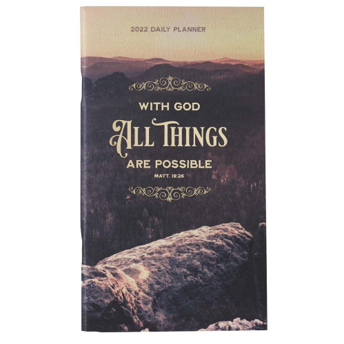 Small Daily Planner 2022 -With God All Things Matthew