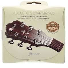 Ibanez Acoustic Guitar Strings .011-.052 Custom Light, Phosphor Bronze Wound