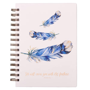 Journal - He Will Cover You With His Feathers, Psalm 91v4 (Wirebound)
