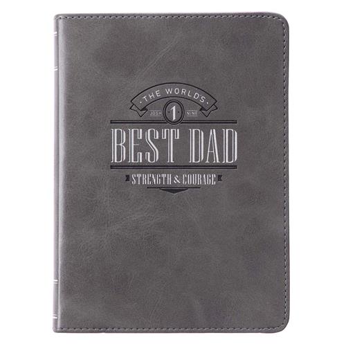 Journal -Best Dad  Grey Handy-Sized Faux Leather