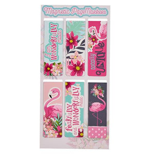 Magnetic Pagemarkers -Fearfully And Wonderfully Made, Flamingo (Set Of 6)