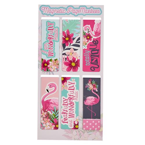 Magnetic Pagemarkers -Fearfully And Wonderfully Made, Flamingo (Set Of 6)