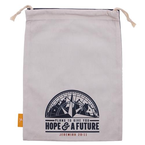 Large Cotton Drawstring Bag -Plans to Give You Hope and A Future
