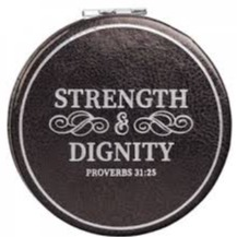 Compact Mirror - Strength & Dignity Black (Proverbs 31v25)