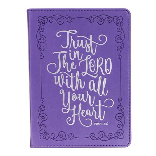 Journal -Trust In The Lord With All Your Heart (Handy-Sized Faux Leather )