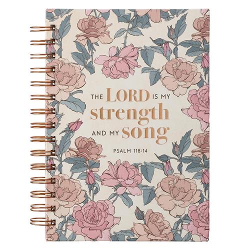 Large Hardcover Wirebound Journal -The Lord Is My Strength and My Song