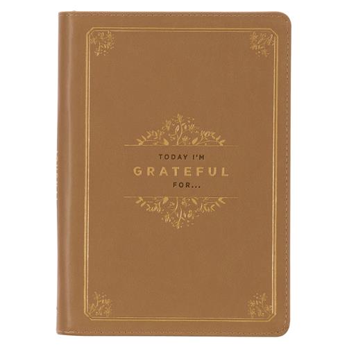 Journal -Today I'm Grateful For Faux Leather Journal With Zipped Closure