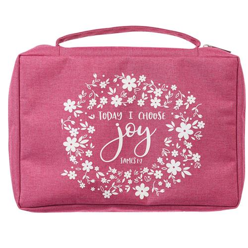 Poly-canvas Bible Bag -Choose Joy James 1v12 Pink