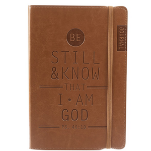 Journal - Be Still & Know Psalm 46v10 (Brown, Faux Leather)