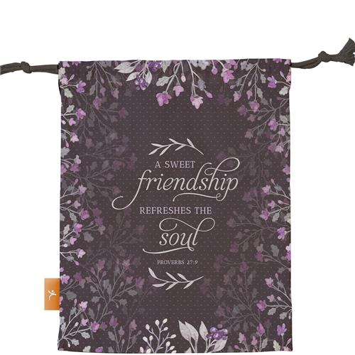 Large Drawstring Bag -A Sweet Friendship Refreshes The Soul