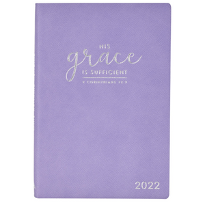 My Yearly Planner 2022 - His Grace Is Sufficient Purple Imitation Leather