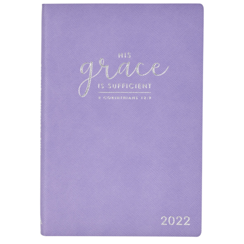 My Yearly Planner 2022 - His Grace Is Sufficient Purple Imitation Leather