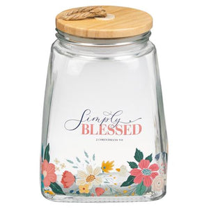 Glass Gratitude Jar - Simply Blessed (With Cards)