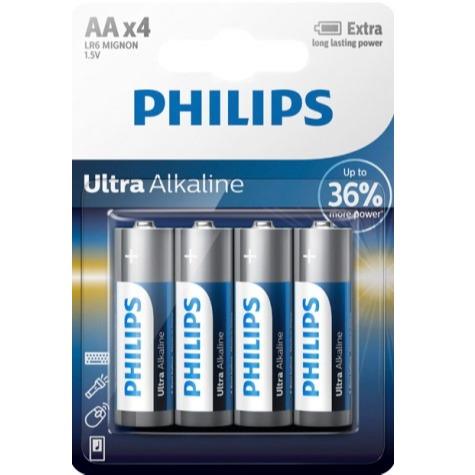 Battery - Philips AA 1.5V Ultra Alkaline 4-pack