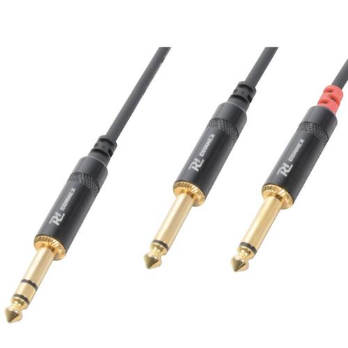 CABLE - 6.3 Jack (stereo) - 2x 6.3 Jack (mono) 3M