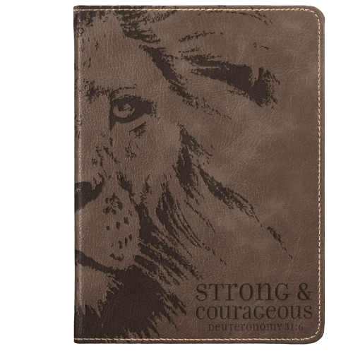 Faux Leather Journal -Lion Face Brown