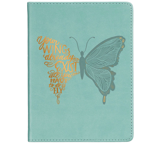 Faux Leather Journal -Butterfly Teal