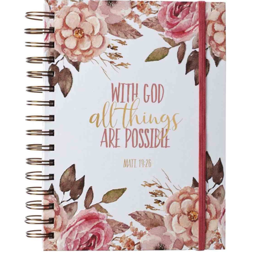 Journal - With God All Things (Large, Wirebound)