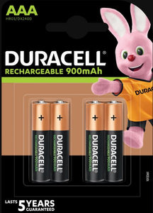 Battery - Duracell Rechargeable AAA 900 mAh (4 pack)