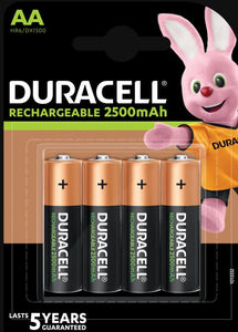 Battery - Duracell Rechargeable AA 2500 mAh (4 pack)