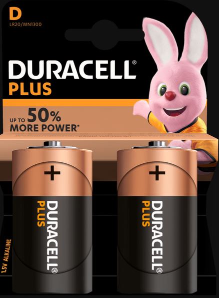 Battery - Duracell D 1.5V Alkaline 2pack