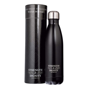 Stainless Steel Bottle - Strength & Dignity (Black)