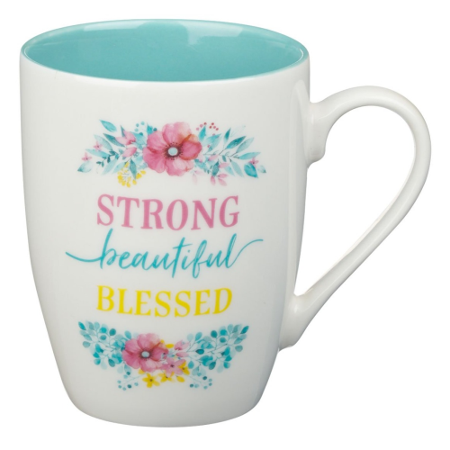 Ceramic Mug - Strong Beautiful Blessed
