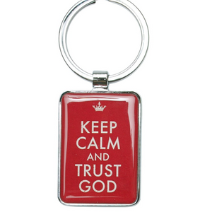 Keyring - Keep Calm And Trust God (Red)