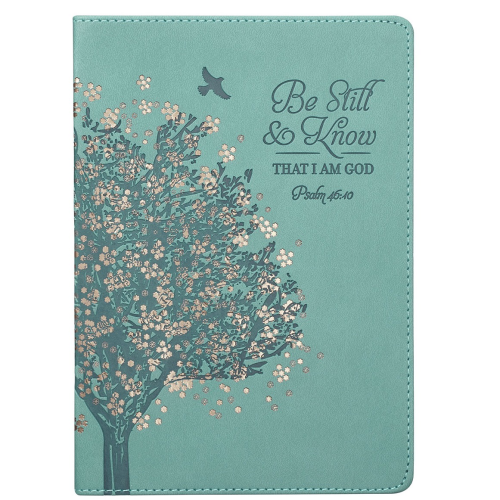 Faux Leather Journal -Be Still & Know Floral