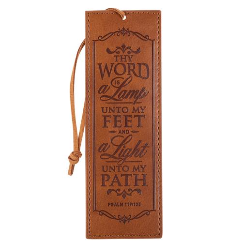 Faux Leather Page marker -Thy Word Is a Lamp unto My Feet