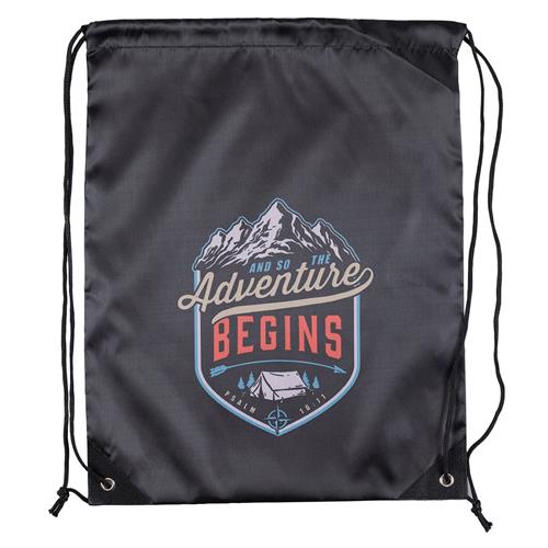 Waterproof Polyester Drawstring Bag -And So The Adventure Begins