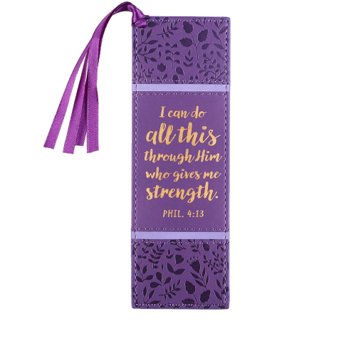 Faux Leather Pagemarker - I Can Do All (Purple)