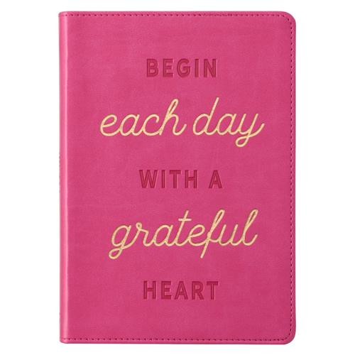 Faux Leather Journal - Begin Each Day With A Grateful Heart
