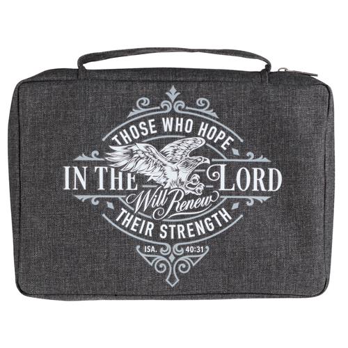 Poly-canvas Bible Bag -Hope in the Lord Grey