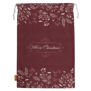 Extra Large Drawstring Bag -Merry Christmas Red