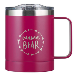 Stainless Steel Mug - Mamma Bear (Berry Pink)