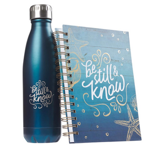 Gift Set - Be Still & Know Water Bottle and Journal (Psalm 46v10)