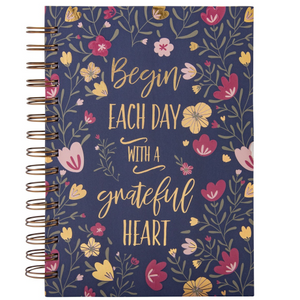 Wirebound Journal -Begin Each Day With A Grateful Heart