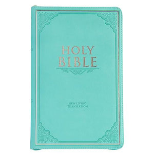 Bible -NLT Standard  Thumb Indexed With Zip Teal (Imitation Leather)