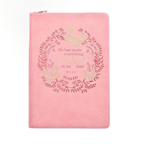 Faux Leather Journal -Everything Beautiful Pink